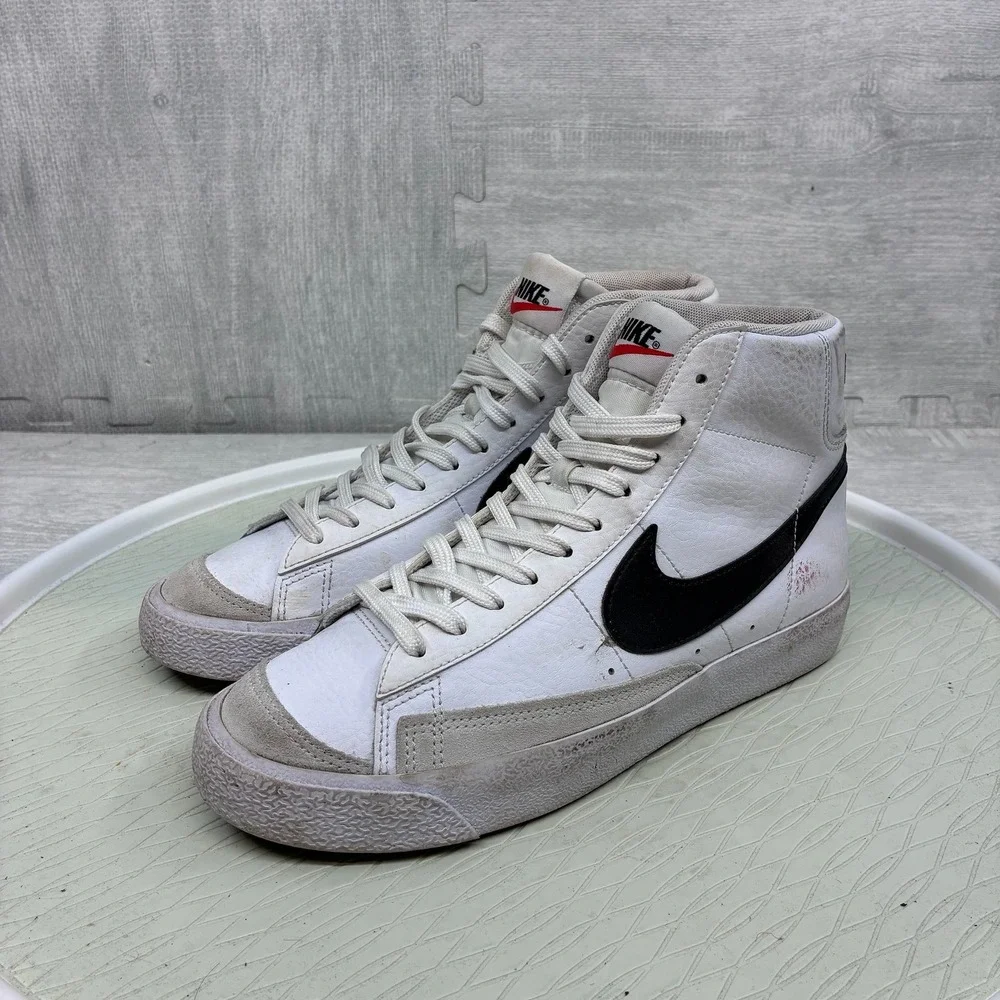 Nike Blazer Mid '77 GS White Leather Hi-Top Sneakers Youth 6Y DA4086-100